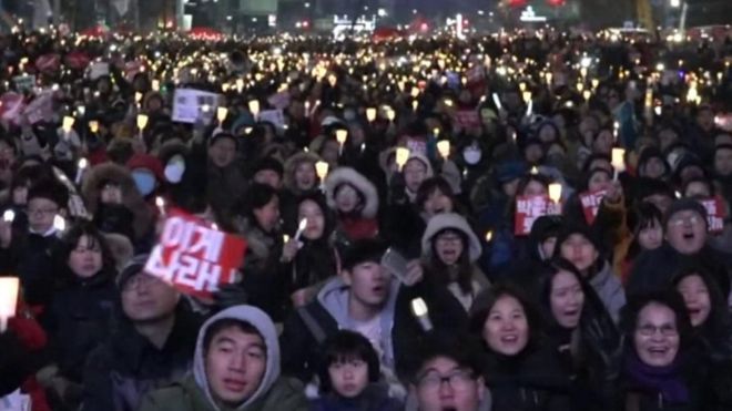 Акция протеста в Сеуле