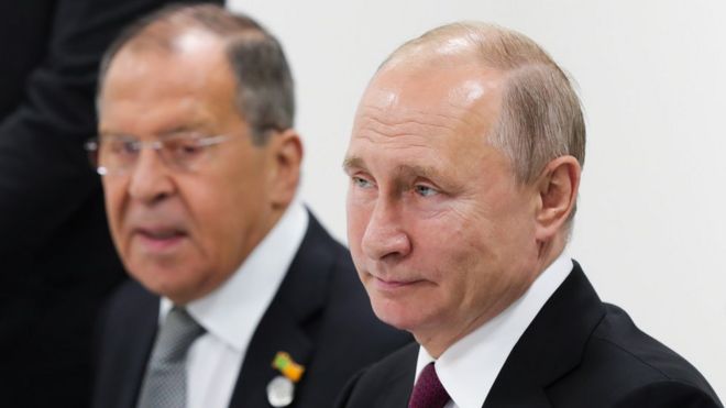 Serguéi Lavrov y Vladimir Putin