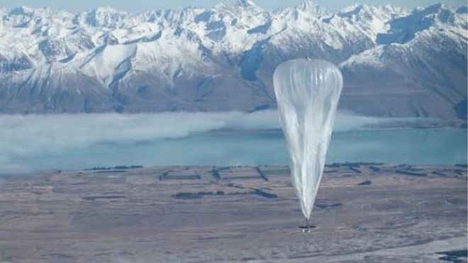 Проект Loon воздушный шар над горами