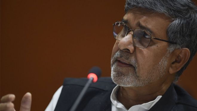 Bachpan Bachao Andolan Founder Kailash Satyarthi speaks on September 18, 2016 in New York City