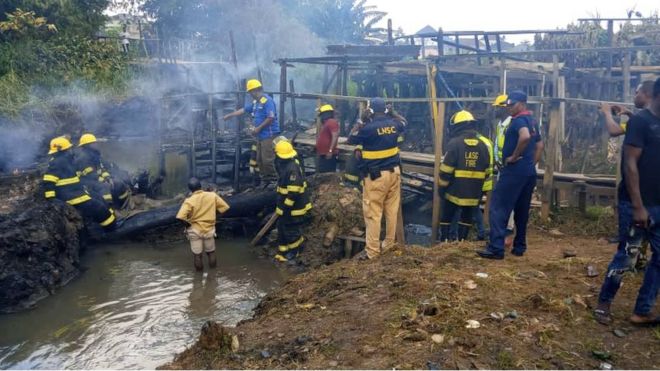 Image result for Lagos Pipeline Fire