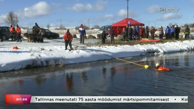 Упражнения на выживание на льду в Ляньэ-Вирумаа, Эстония, март 2019 г.