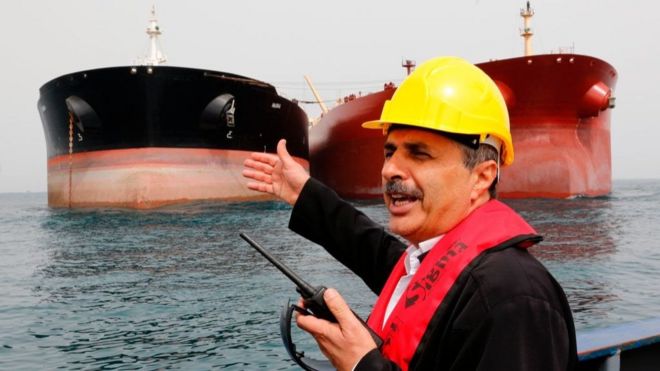 Buques petroleros en aguas del Golfo Pérsico en una imagen de archivo