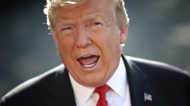 US President Donald Trump talks to reporters in Washington DC. Photo: 30 May 2019