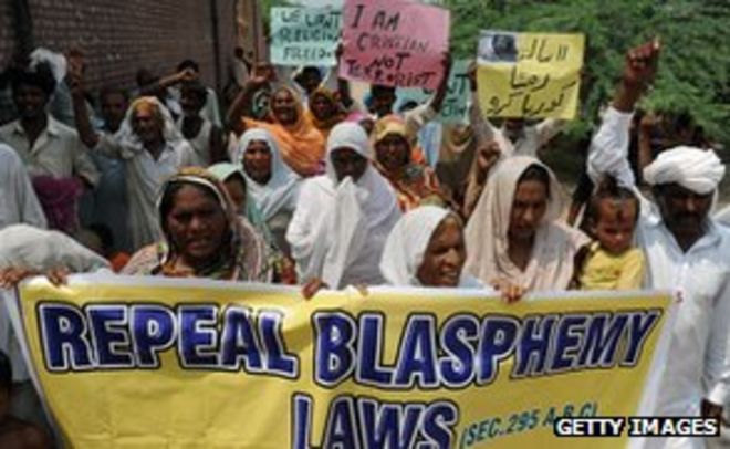 Христиане протестуют против пакистанских законов о богохульстве, август 2012 г.