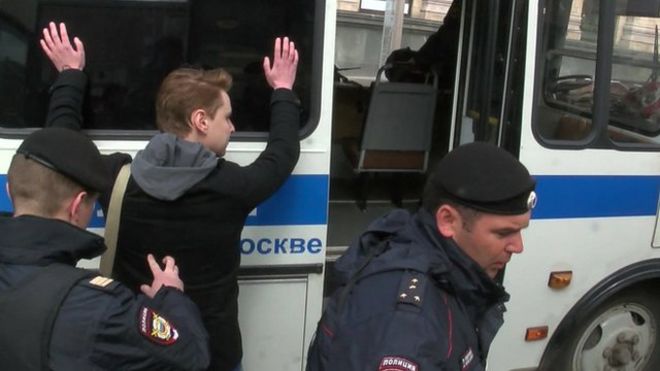 Задержание активистов на Тверской