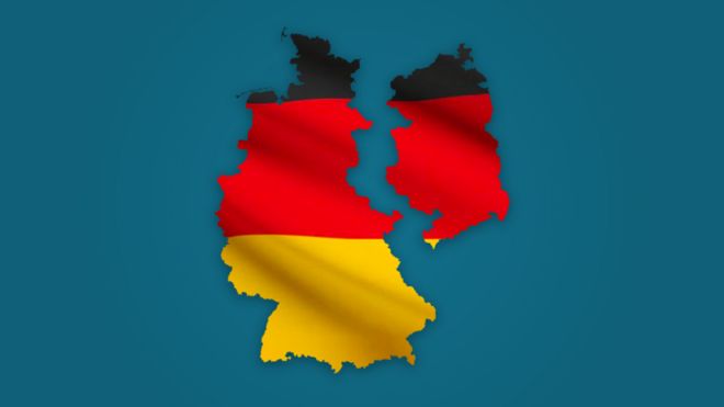 Ilustração da Alemanha dividida