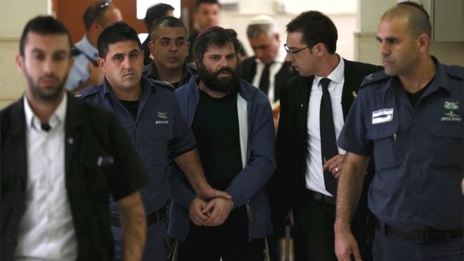 Yosef Haim Ben David (c) escorted into courtroom (19/04/16)