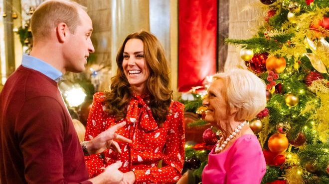The Duke shares a joke with the duchess and TV chef Mary Berry