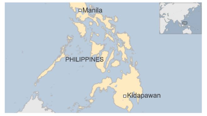 Карта города Кидапаван на Филиппинах