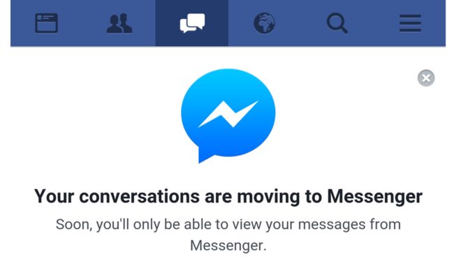 Facebook Messenger сообщение