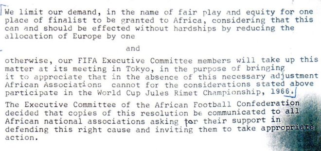Памятка с ультиматумом Кафа ФИФА и предупреждение о возможном бойкоте