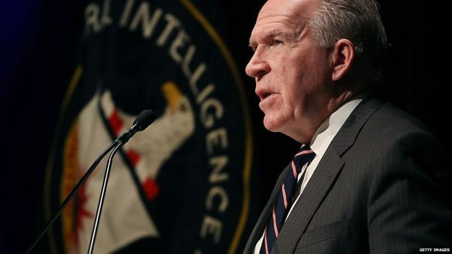 John Brennan en un discurso dentro de la CIA.