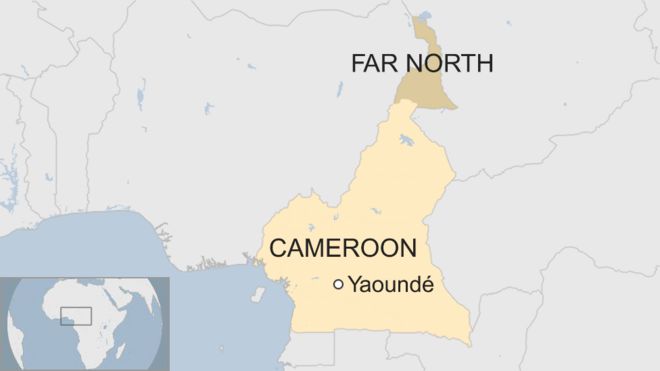 Карта, показывающая крайний север региона Камеруна
