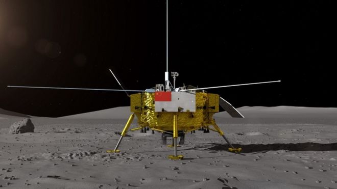 Впечатление художника о посадке на Луну для зонда Чанъэ-4