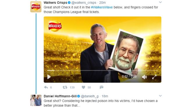 Твиттер видео Walkers Crisps пошло не так