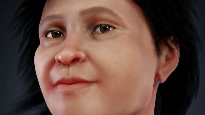 A face reconstituída em 3D de Eva de Naharon