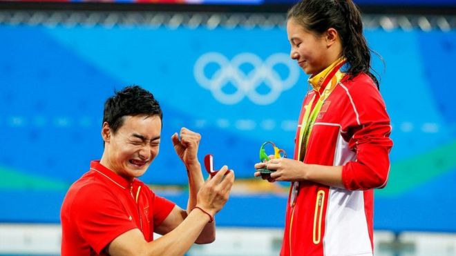He Zi y Qin Kai en las Olimpiadas de Rio 2016