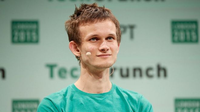 Основатель Ethereum Виталик Бутерин во время TechCrunch Disrupt London 2015