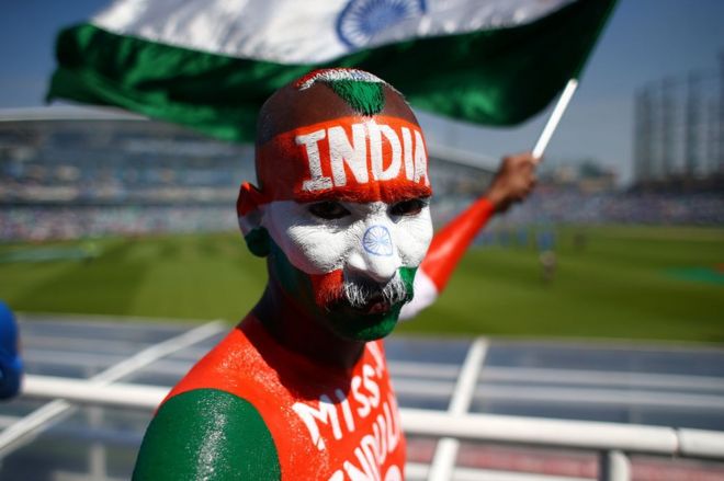 Индийский фанат крикета на финале Champions Trophy в Лондоне в июне 2017 года