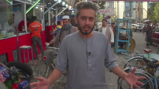 Repórter nas ruas de Cabul