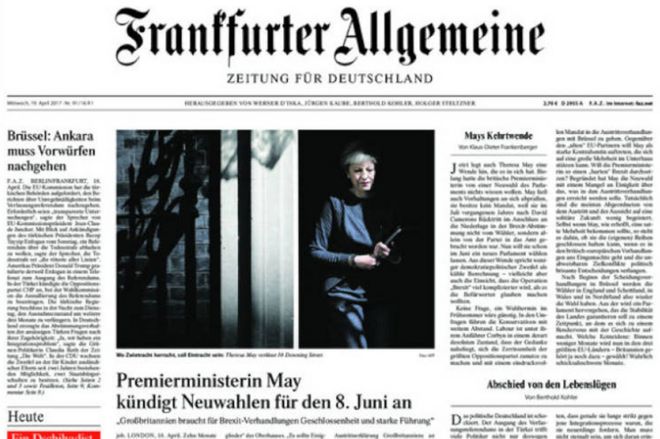 Главная страница немецкого Frankfurter Allgemeine