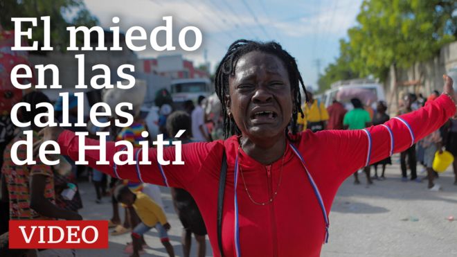 Mujer desplazada en Haiti