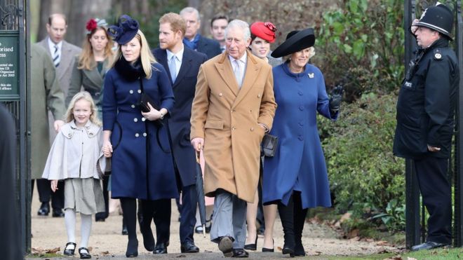 Members of the Royal Family arrived at church without the Queen