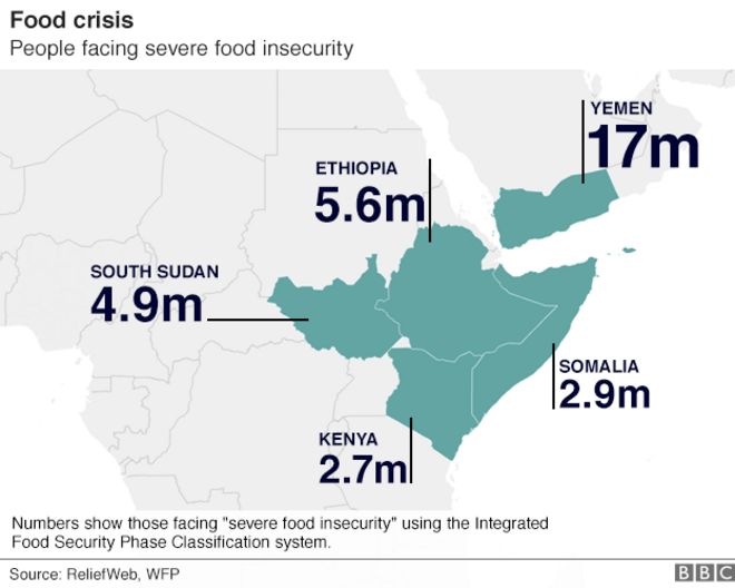 Карта, показывающая масштабы недоедания
