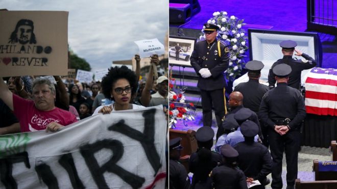 Протесты в Миннесоте, похороны офицера в Далласе