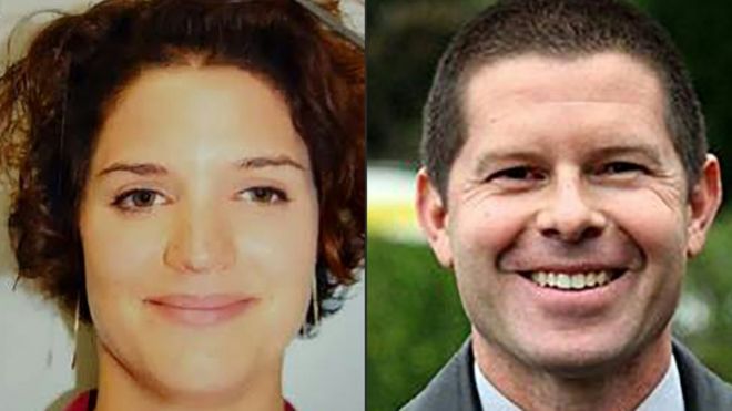 Jean-Baptiste Salvaing (R) and Jessica Schneider - the French police couple killed on 13 Jun 16