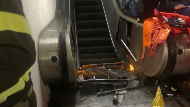 В римском метро обрушился эскалатор