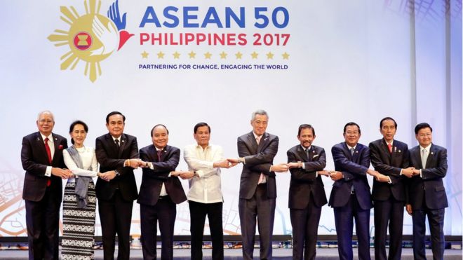 马尼拉峰会上的东盟十国领导人