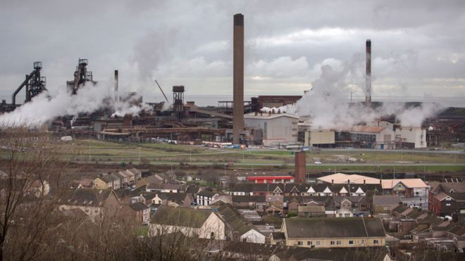 A general view of the steelworks in Port Talbot