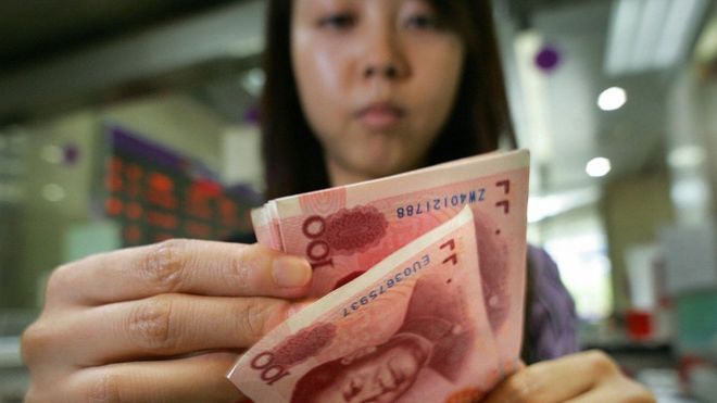 Chinese lady counting money