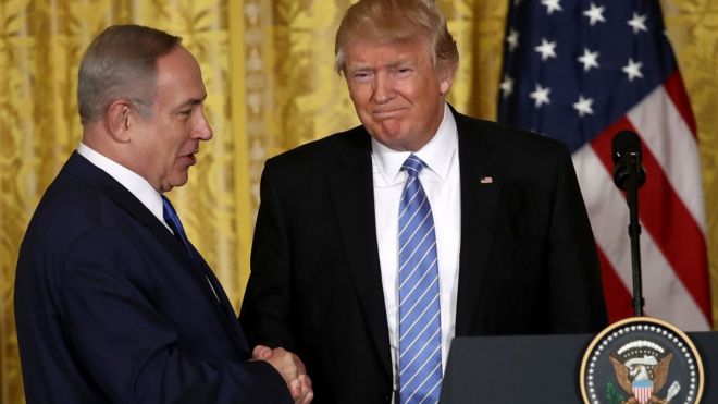 Benjamin Netanyahu na Donald Trump (15/02/17)