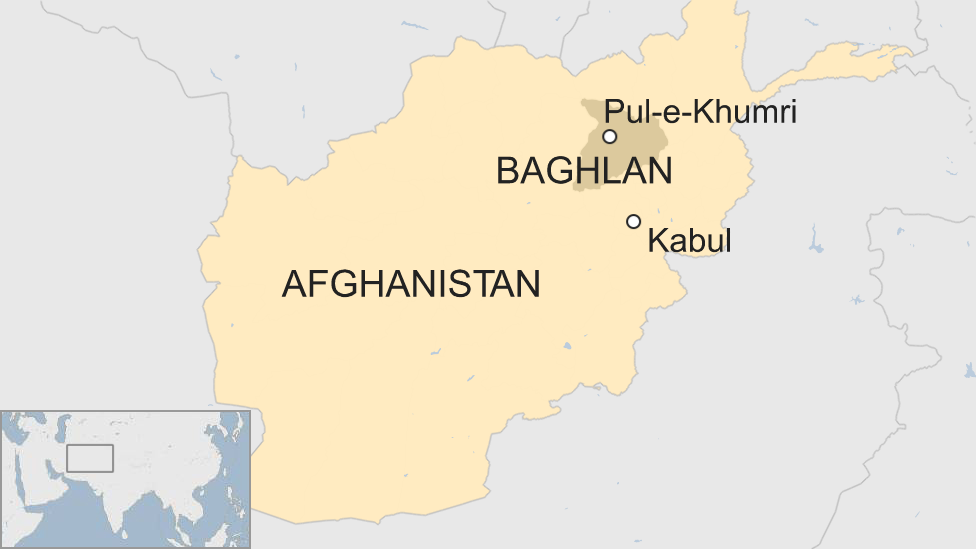 Карта расположения Пул-и-Хумри на севере Афганистана