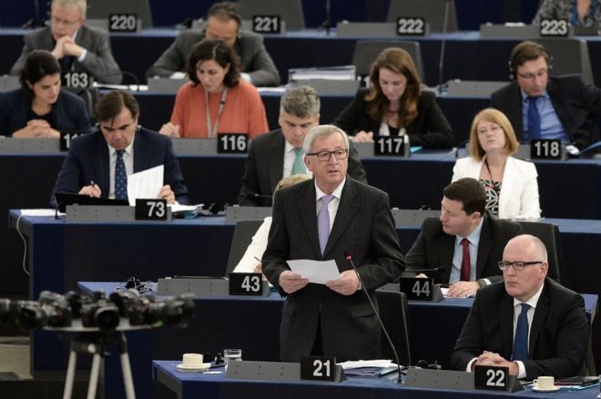 Президент Комиссии Юнкер выступает в Европейском парламенте, Страсбург, 5 июля 16
