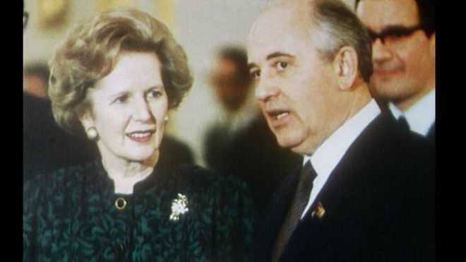 Маргарет Тэтчер и Михаил Горбачев в 1987 году