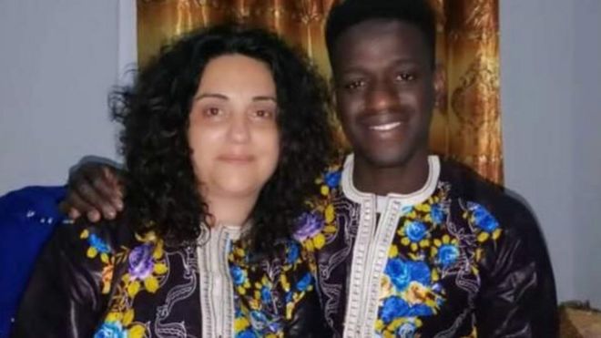 Muhammed Sanneh et sa mère adoptive italienne Giusella Ferraro en Gambie.