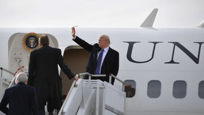 Mr Trump and Air Force One