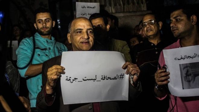 صحفيون مصريون يطالبون بحرية الإعلام