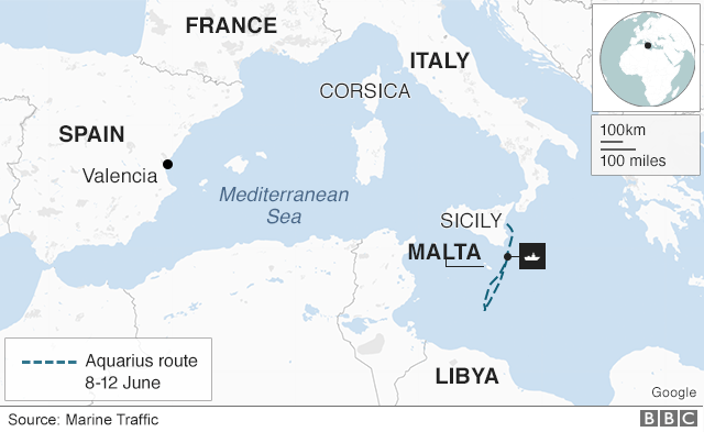 Карта, показывающая положение Водолея в Средиземном море