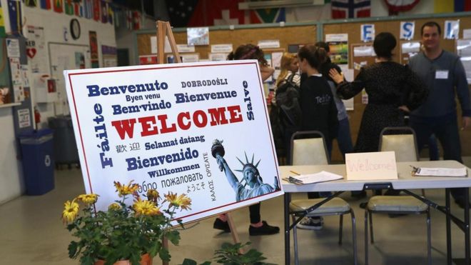 2016年12月的这堂英语课是由康涅狄格州（Connecticut ）的一个非盈利组织为刚到美国的新移民提供的