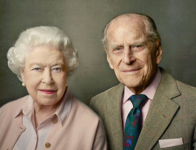 Портрет 90-летия королевы и принца Филиппа
