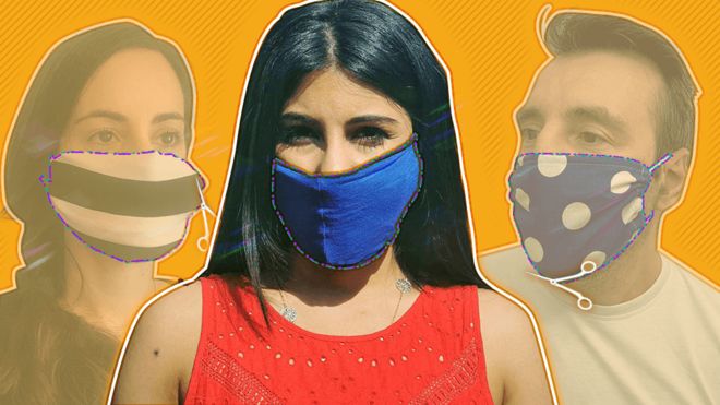 Three types of homemade facemasks or face coverings
