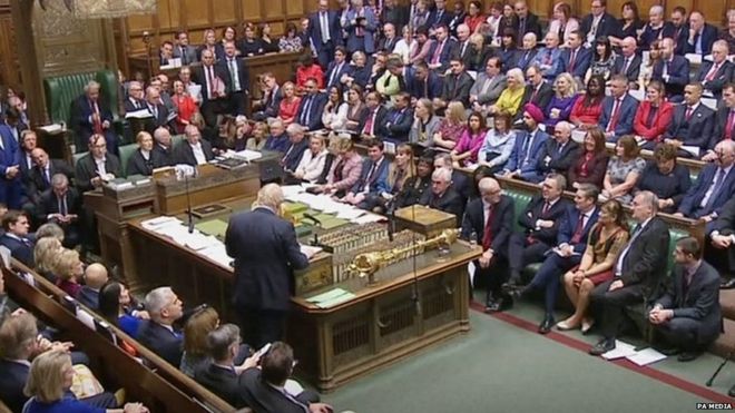 Boris Johnson addressing MPs