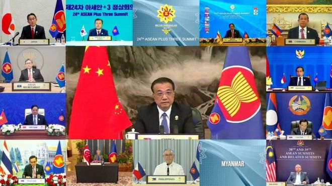 Thủ tướng Trung Quốc Lý Khắc Cường phát biểu trong Hội nghị cấp cao ASEAN ngày 27 tháng 10 năm 2021