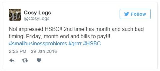 Не впечатлил HSBC !! 2-й раз в этом месяце и такие плохие сроки! Пятница, конец месяца и счета для оплаты !!! #smallbusinessproblems #grrrr #HSBC