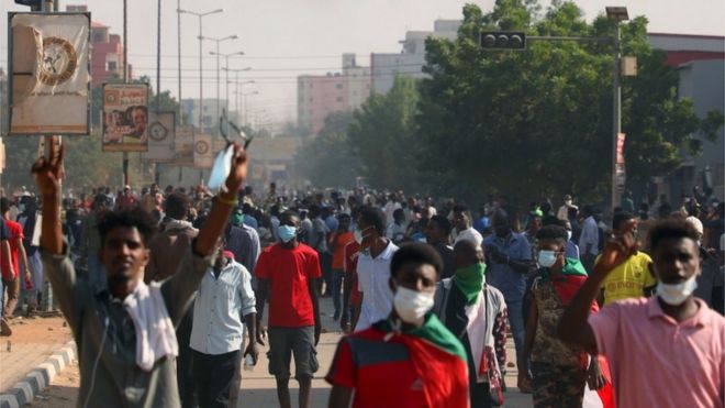 جانب من المظاهرات في السودان